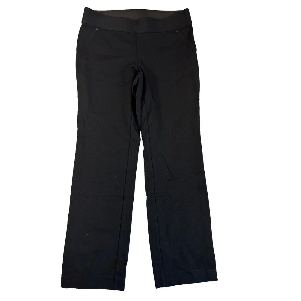 International Concepts Women's 6S Black Pull On Pants Workwear Stretch Trousers